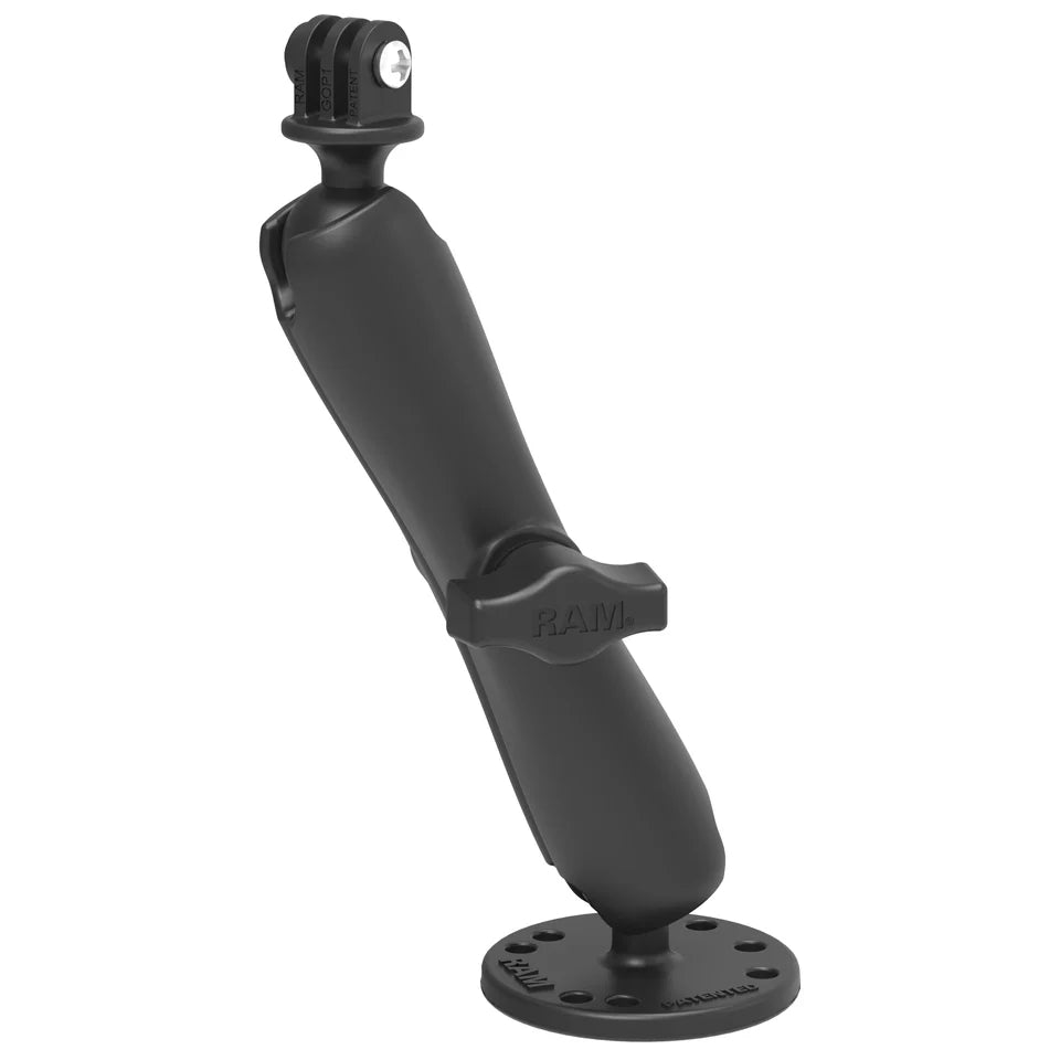 RAM® Drill-Down Mount with Double Socket Arm with Action Camera Adapter (RAM-B-138-C-GOP1)