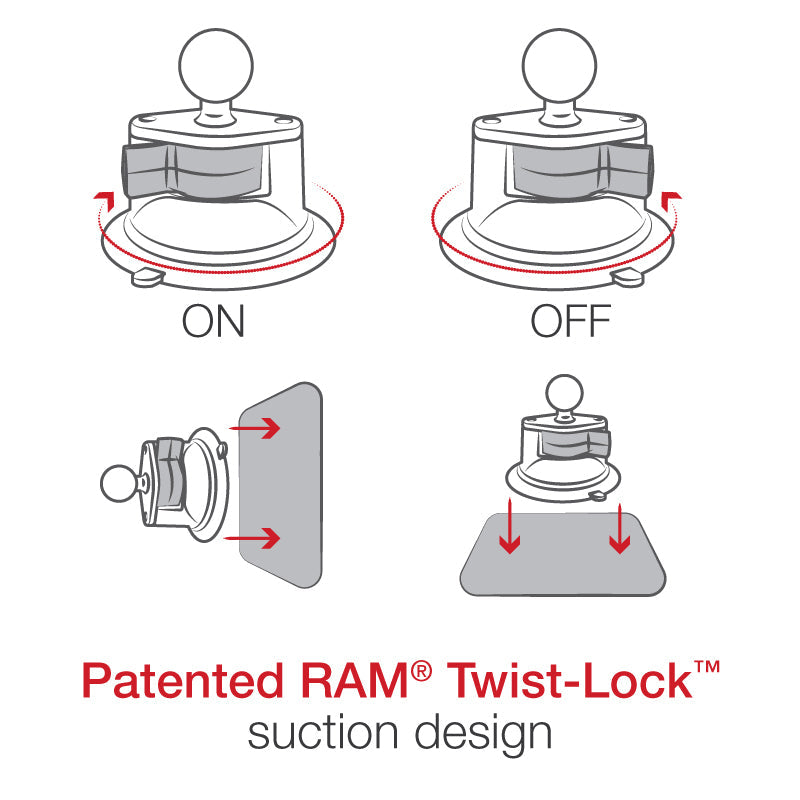 RAM® Tab-Tite™ Suction Cup Mount for 9"-10.5" Tablets with Case (RAM-B-166-TAB20U)