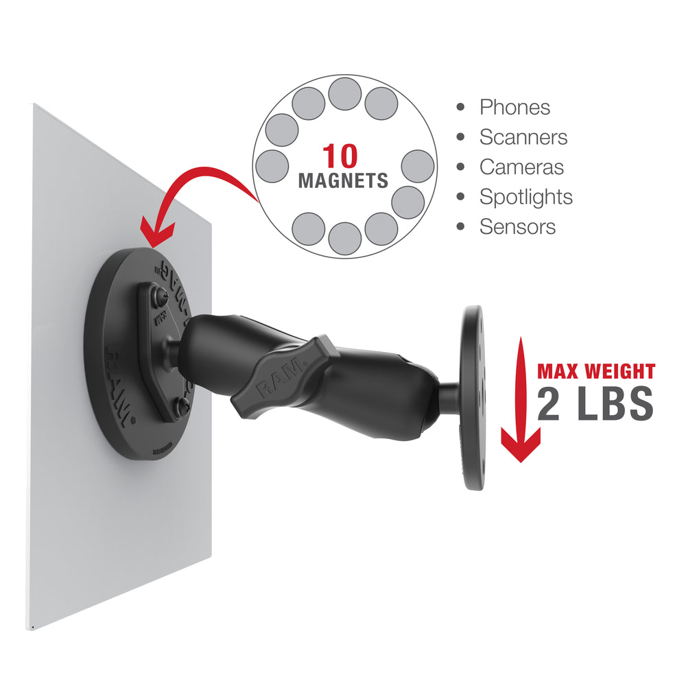 RAM® Tough-Mag™ 88MM Diameter Magnetic Ball Base - B Size (RAM-B-238-MAG88U)