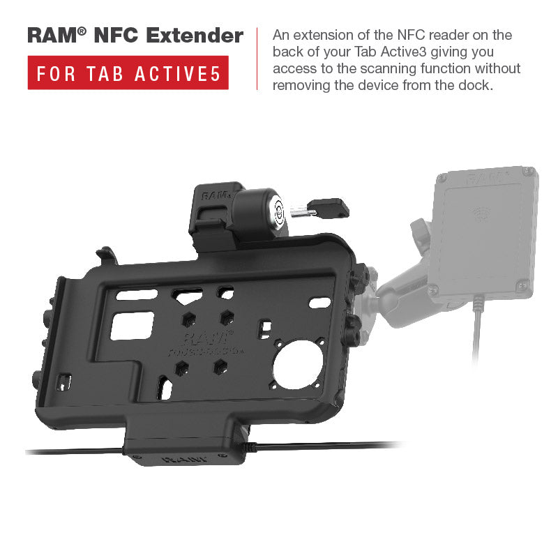 RAM® Low-Profile Locking Power + Single USB Dock for Tab Active5 & 3 (RAM-HOL-SAM58CPKLT-AU)